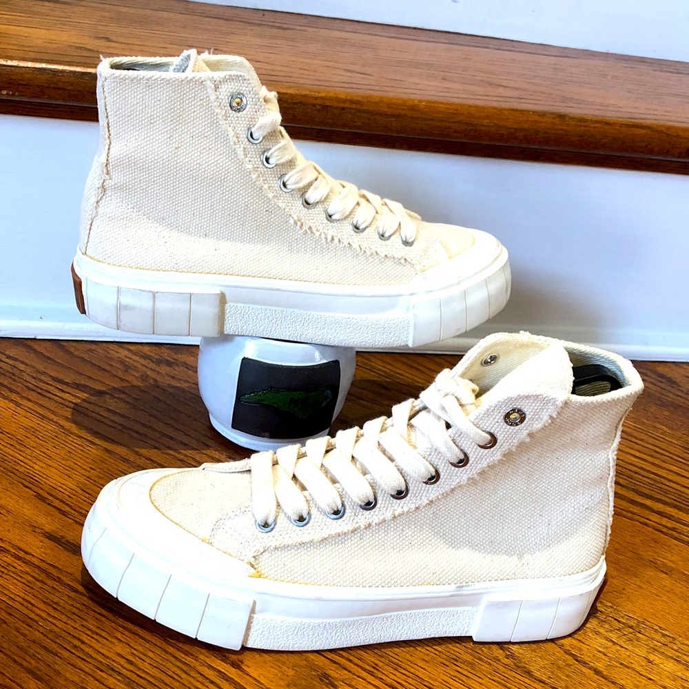 GOOD NEWS PALM Hi-Top Sneaker - Women Oatmeal Sz 38 European Preloved Condition!